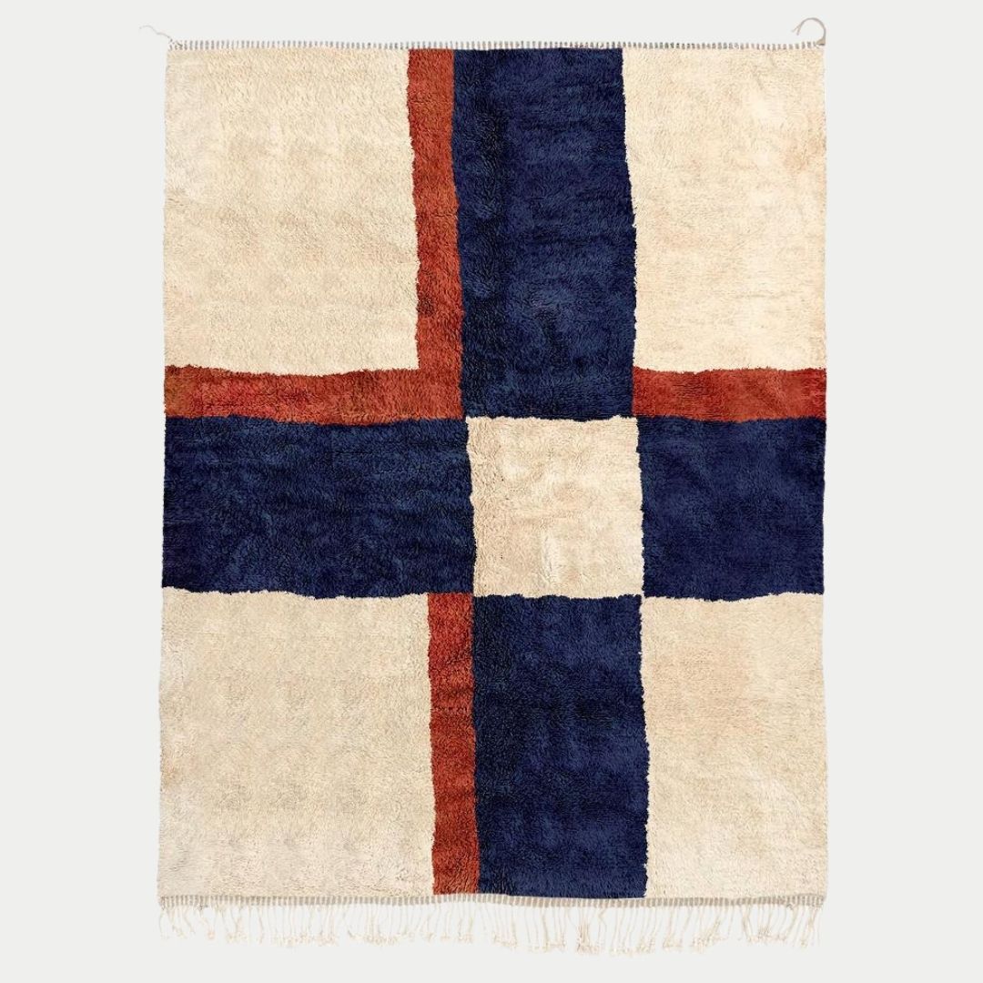 Arwatil - Handmade Moroccan Berber beni mrirt Rug - 6x9 ft | 180x270 cm - 100% Moroccan wool