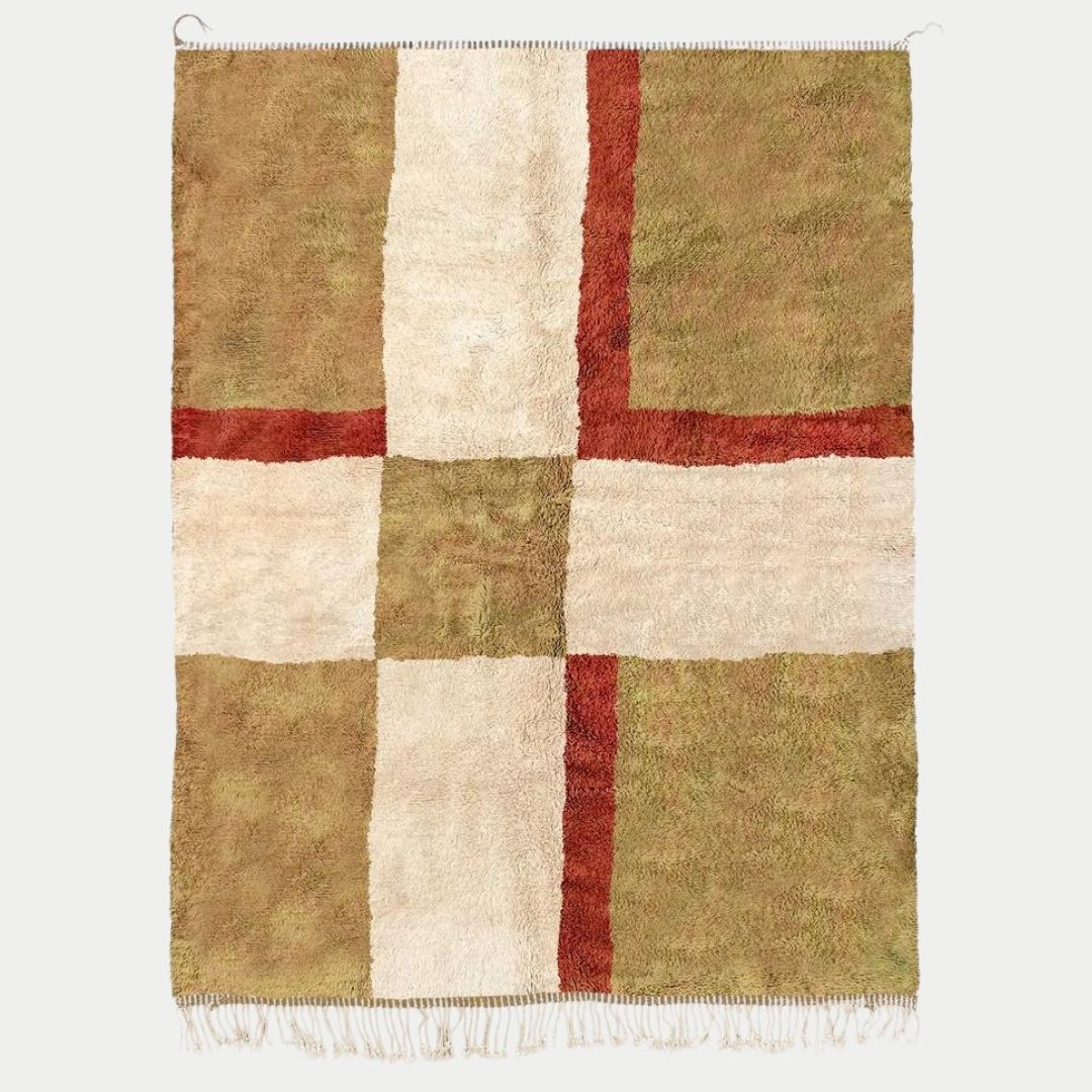 Arwatil - Handmade Moroccan Berber beni mrirt Rug - 6x9 ft | 180x270 cm - 100% Moroccan wool