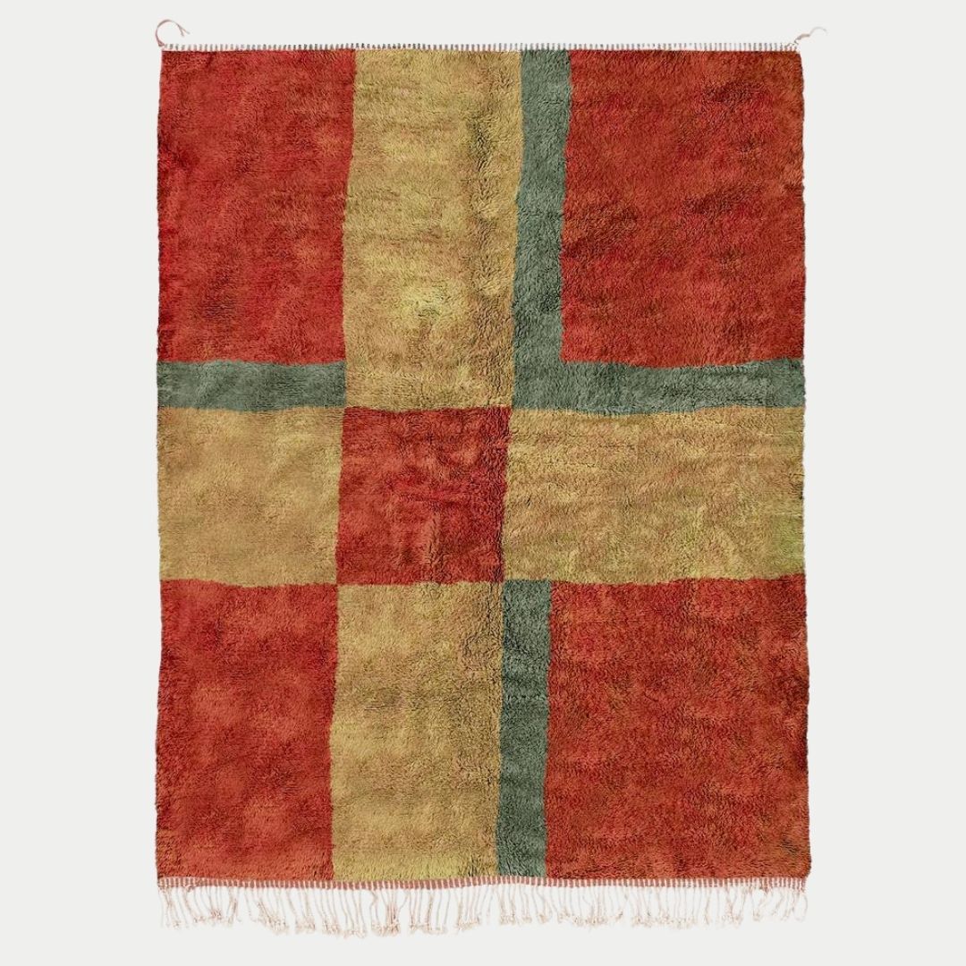 Arwatil - Handmade Moroccan Berber beni mrirt Rug - 6x9 ft | 180x270 cm - 100% Moroccan wool