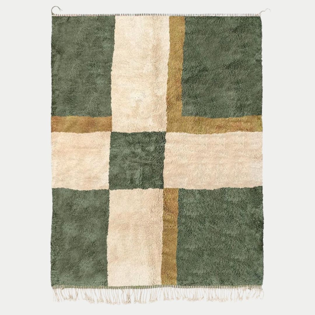 Arwatil - Handmade Moroccan Berber beni mrirt Rug - 6x9 ft | 180x270 cm - 100% Moroccan wool