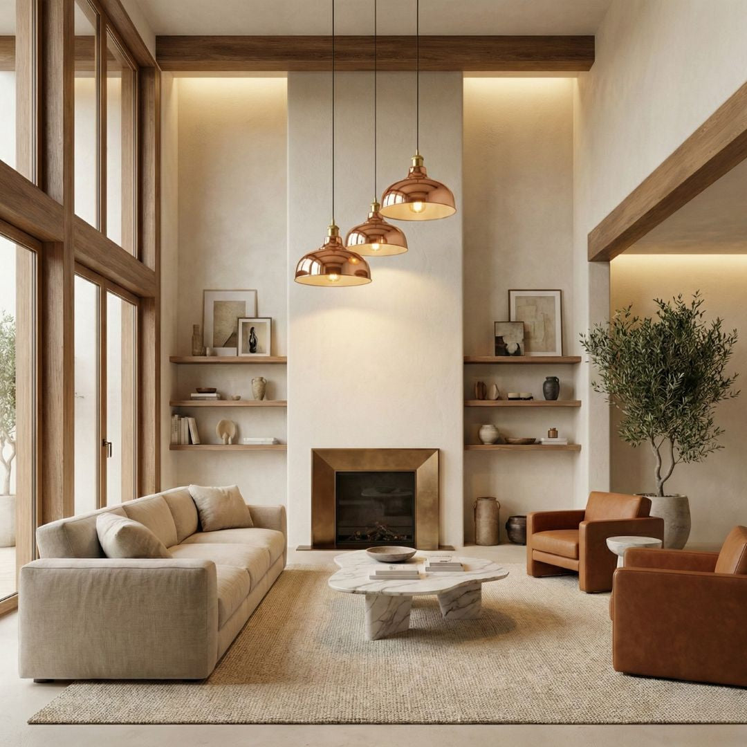 Asidd : Polished Copper Pendant Light