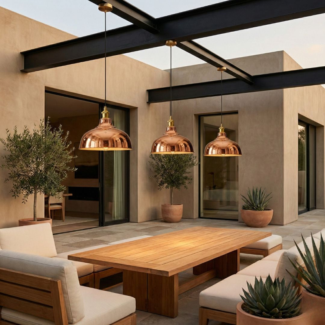 Asidd : Polished Copper Pendant Light