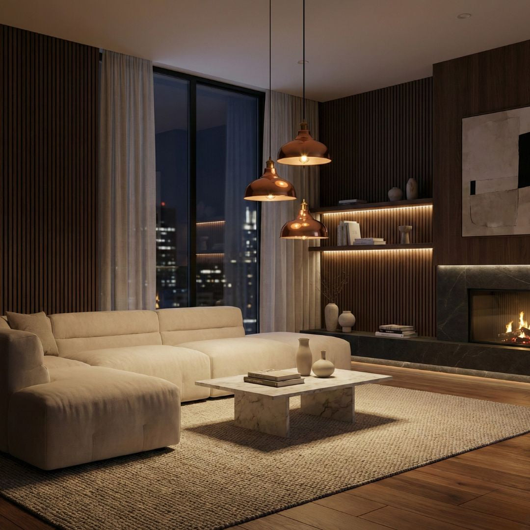 Asidd : Polished Copper Pendant Light