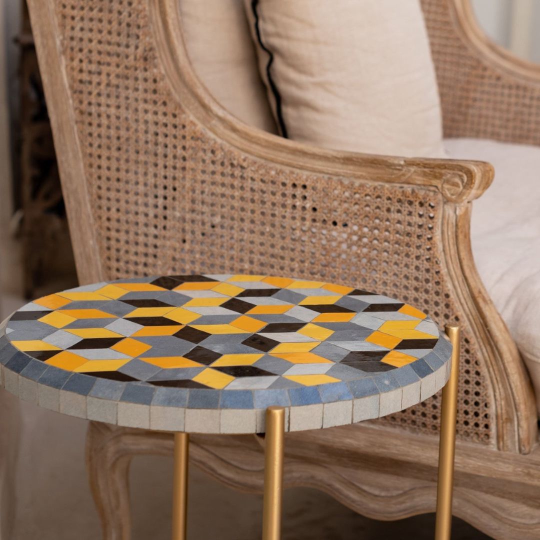 Authentic Moroccan Handmade Zellige Tile Coffee Table : Oasis