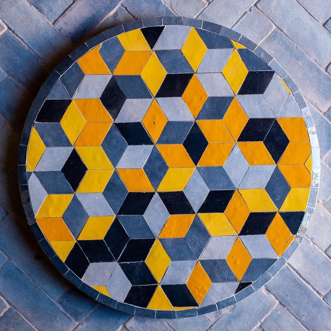 Authentic Moroccan Handmade Zellige Tile Coffee Table : Oasis