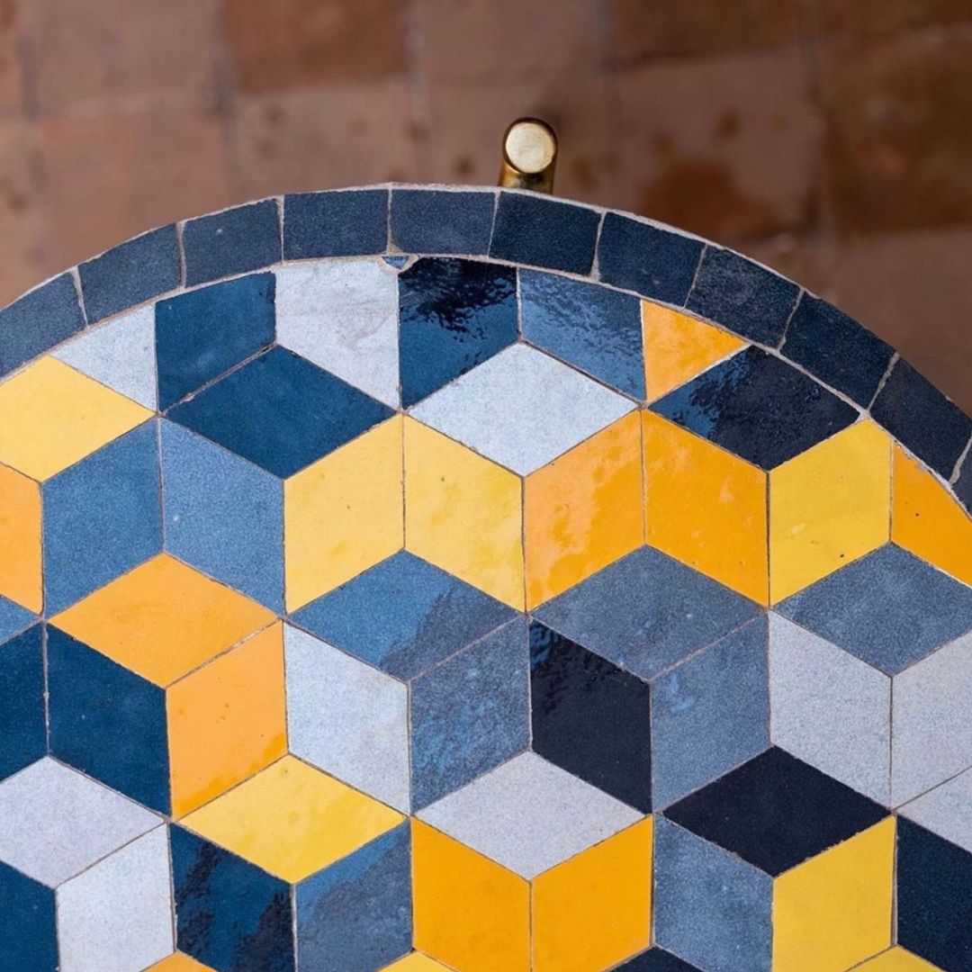 Authentic Moroccan Handmade Zellige Tile Coffee Table : Oasis