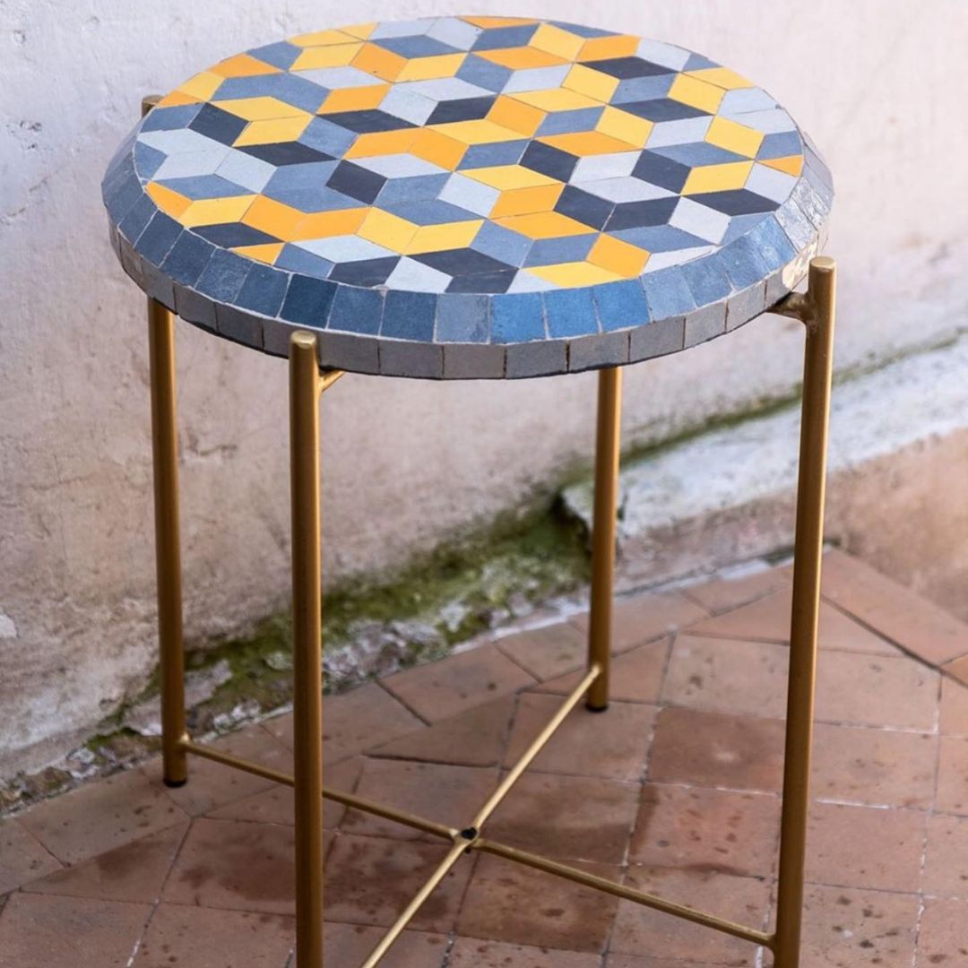 Authentic Moroccan Handmade Zellige Tile Coffee Table : Oasis