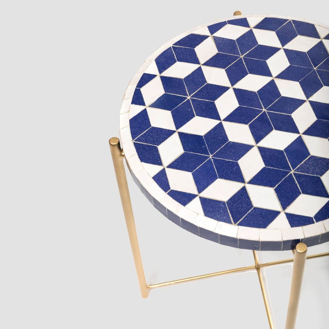 Authentic Moroccan Handmade Zellige Tile Coffee Table : Tangier