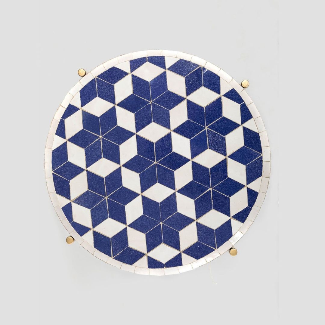 Authentic Moroccan Handmade Zellige Tile Coffee Table : Tangier