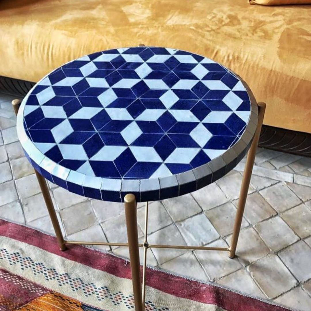 Authentic Moroccan Handmade Zellige Tile Coffee Table : Tangier