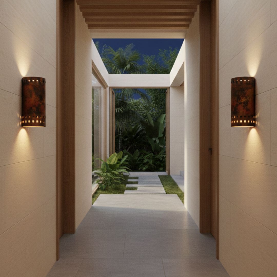 Clara : Flame Patina Copper Wall Sconce