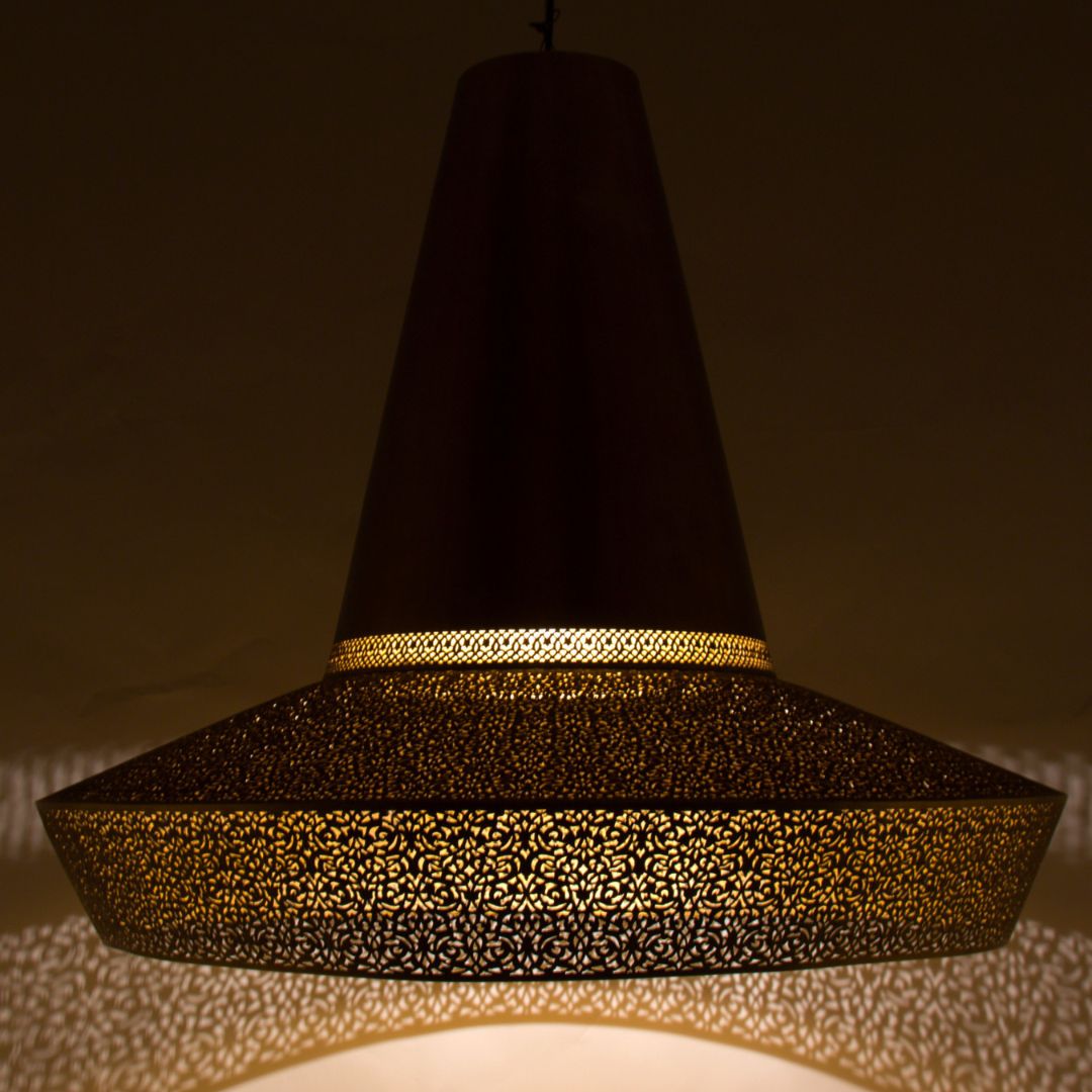 Jawhara : Hand-Etched Brass Pendant Light