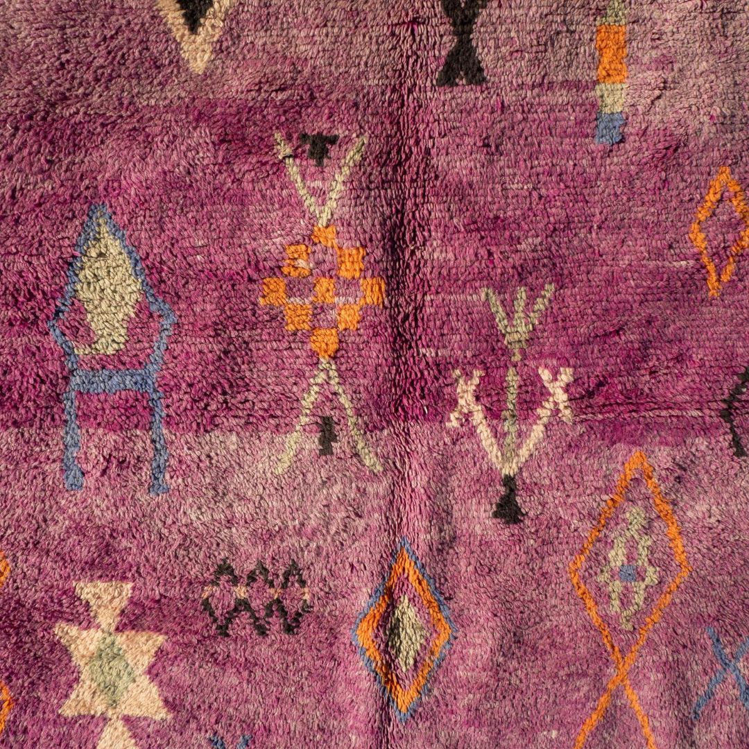 Handmade Moroccan Berber Boujaad rug : Tanina