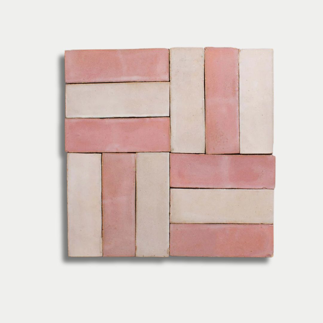 Handmade Moroccan Zellige Tiles: Pale Bejmat