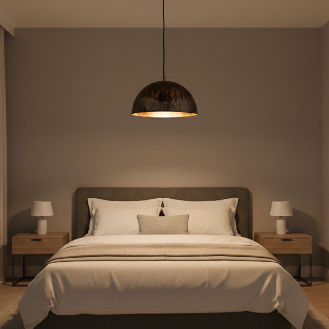 Ifis : oxidized Copper Dome Pendant Light