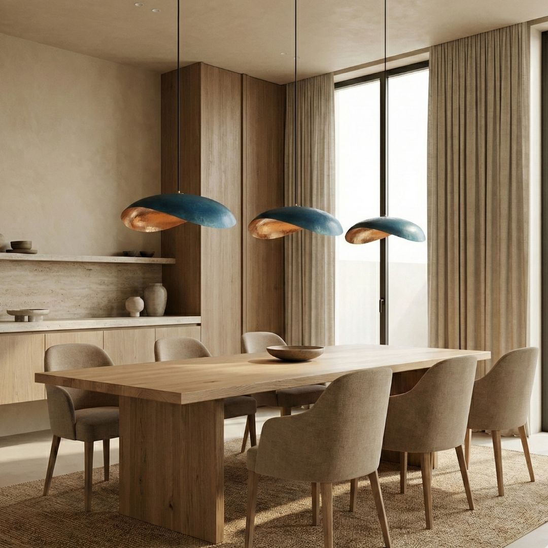 Lumina : Curved Copper Pendant Light