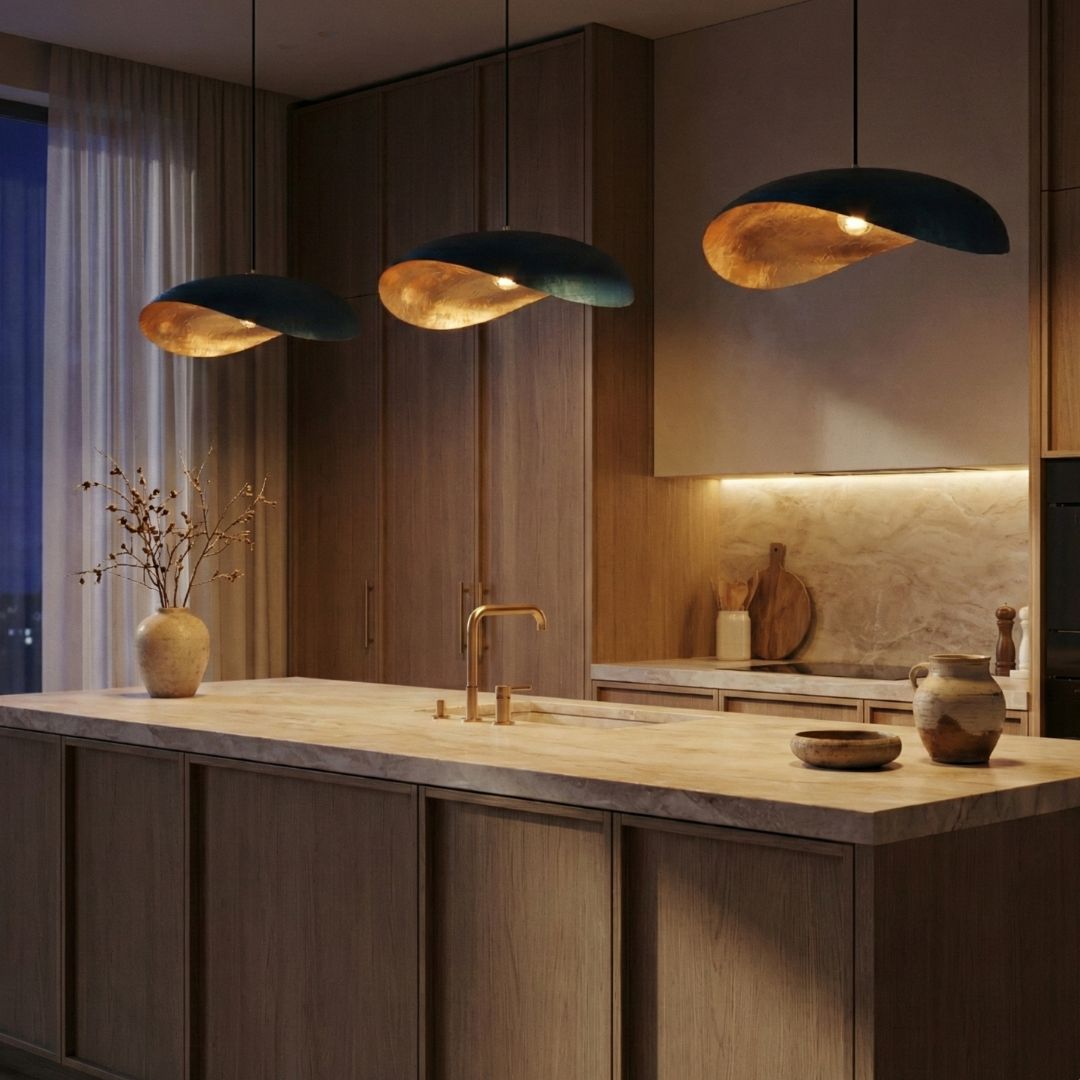 Lumina : Curved Copper Pendant Light
