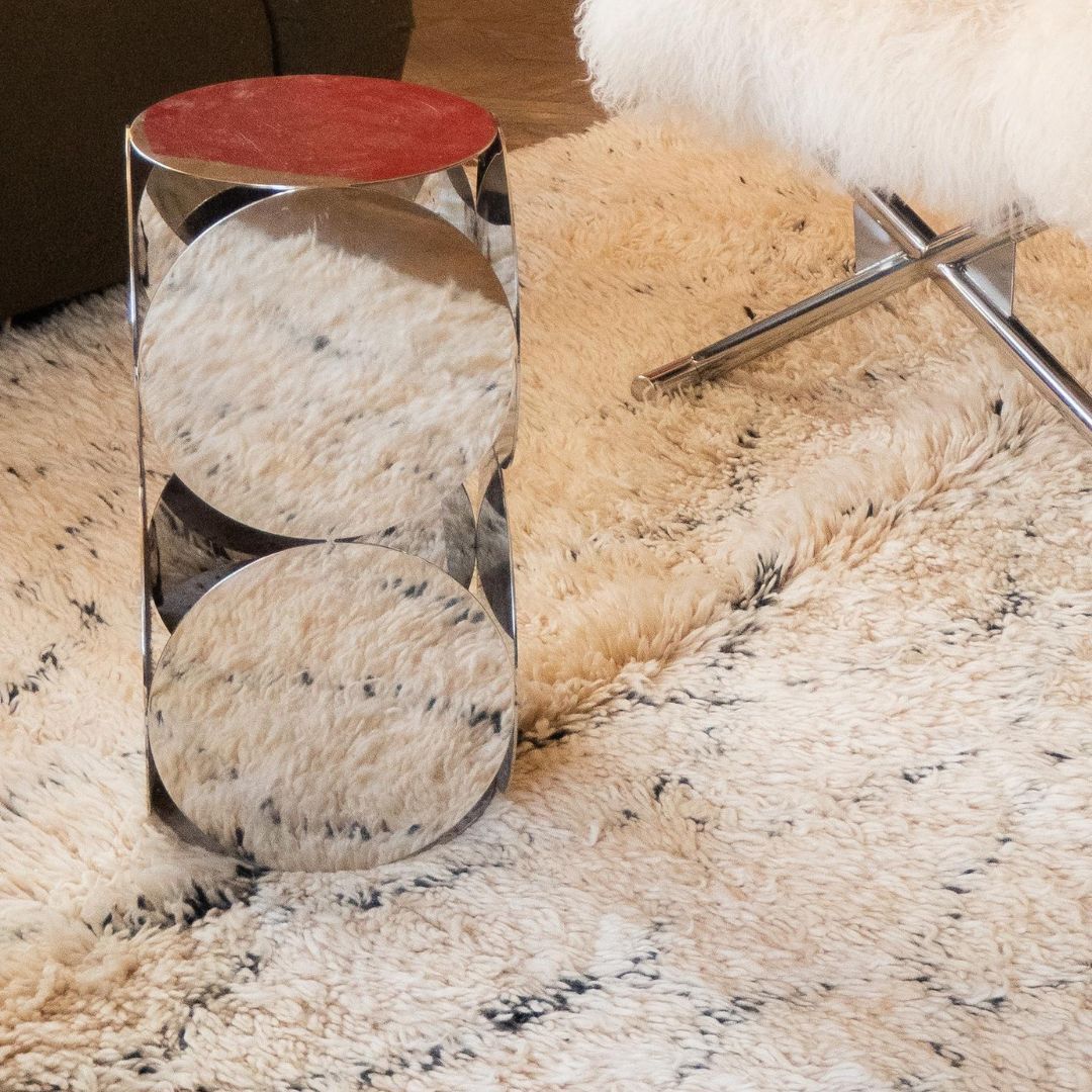 Massina - Handmade Moroccan Berber Beni Ourain : 1.5x2.5 ft | 45x75 cm Moroccan Wool