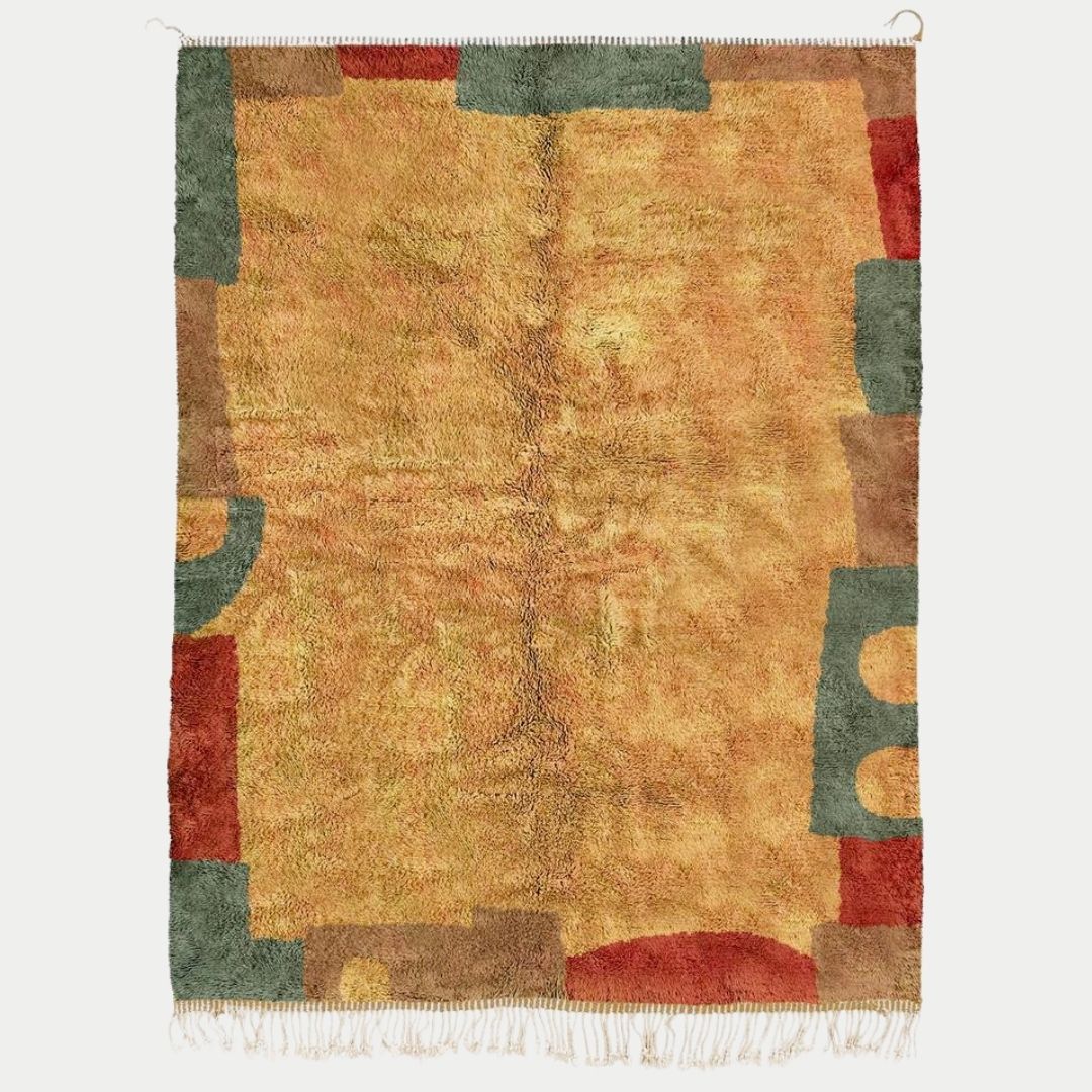 Sila - Handmade Moroccan Berber beni mrirt Rug - 6x9 ft | 180x270 cm - 100% Moroccan wool