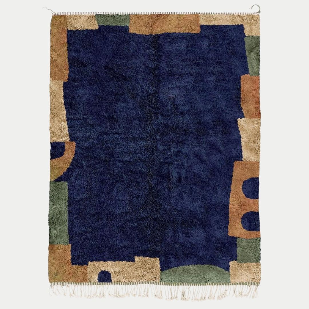 Sila - Handmade Moroccan Berber beni mrirt Rug - 6x9 ft | 180x270 cm - 100% Moroccan wool