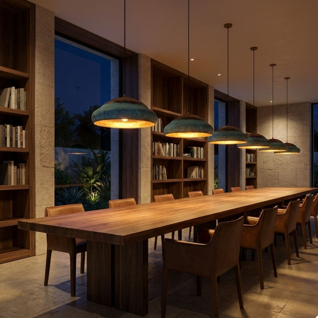 Tafukt : Green Patina Copper Pendant Lamp