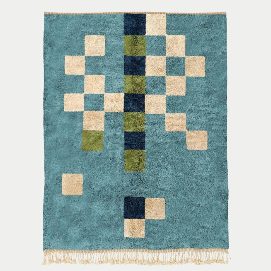 Talat - Handmade Moroccan Berber beni mrirt Rug - 6x9 ft | 180x270 cm - 100% Moroccan wool