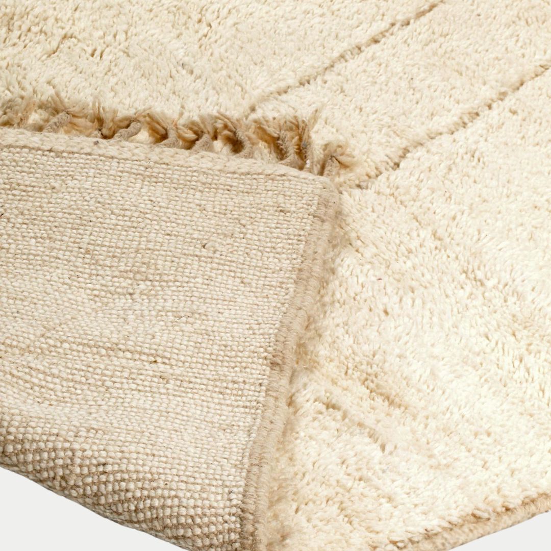 Tamara - Handmade Moroccan Berber Beni Ourain : 1.5x2.5 ft | 45x75 cm Moroccan Wool