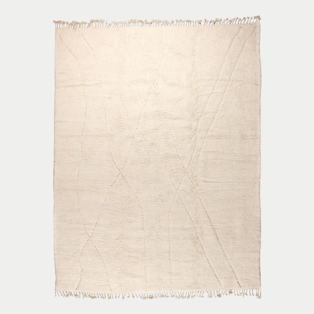 Tamara - Handmade Moroccan Berber Beni Ourain : 1.5x2.5 ft | 45x75 cm Moroccan Wool