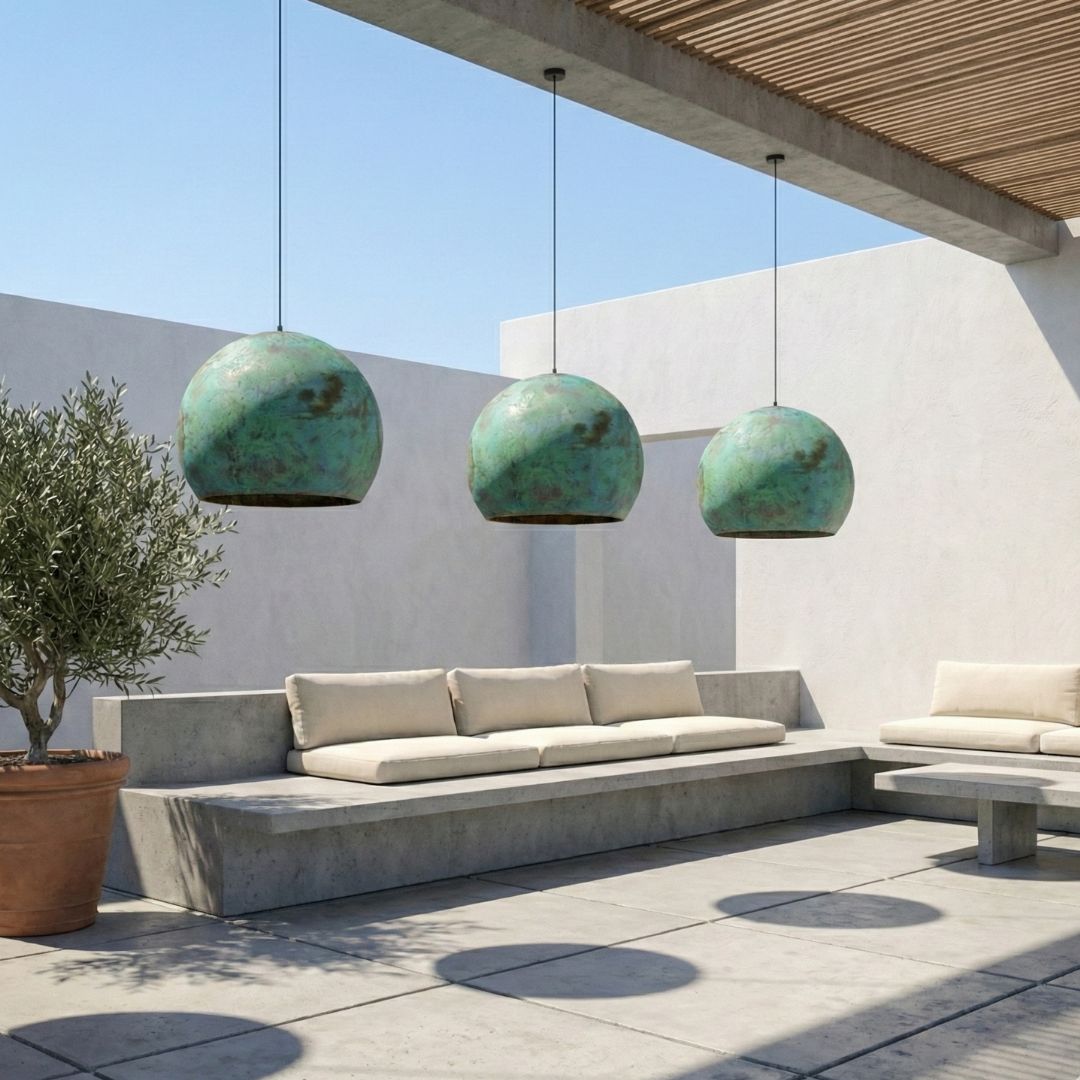 Taziri : Oxidized Copper Pendant Light