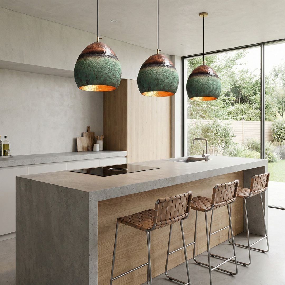 Taziri : Patina Copper Pendant Light Set Of 3
