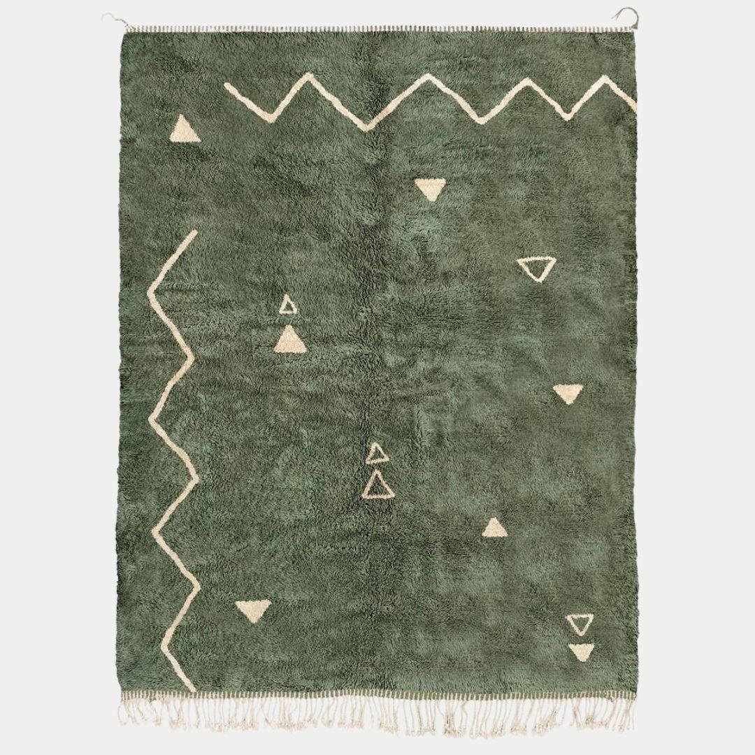 Tis - Handmade Moroccan Berber beni mrirt Rug - 6x9 ft | 180x270 cm - 100% Moroccan wool