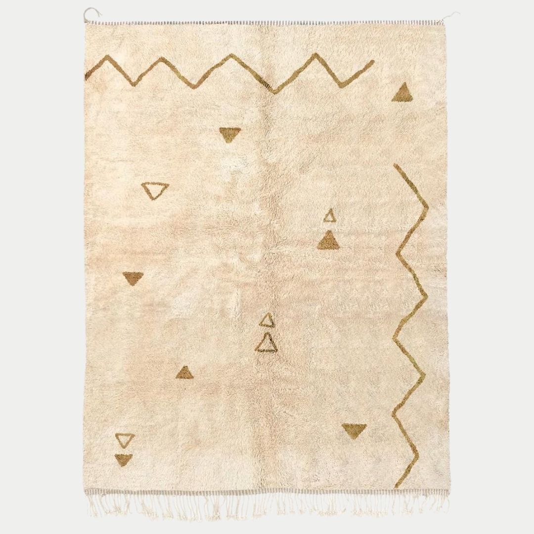 Tis - Handmade Moroccan Berber beni mrirt Rug - 6x9 ft | 180x270 cm - 100% Moroccan wool