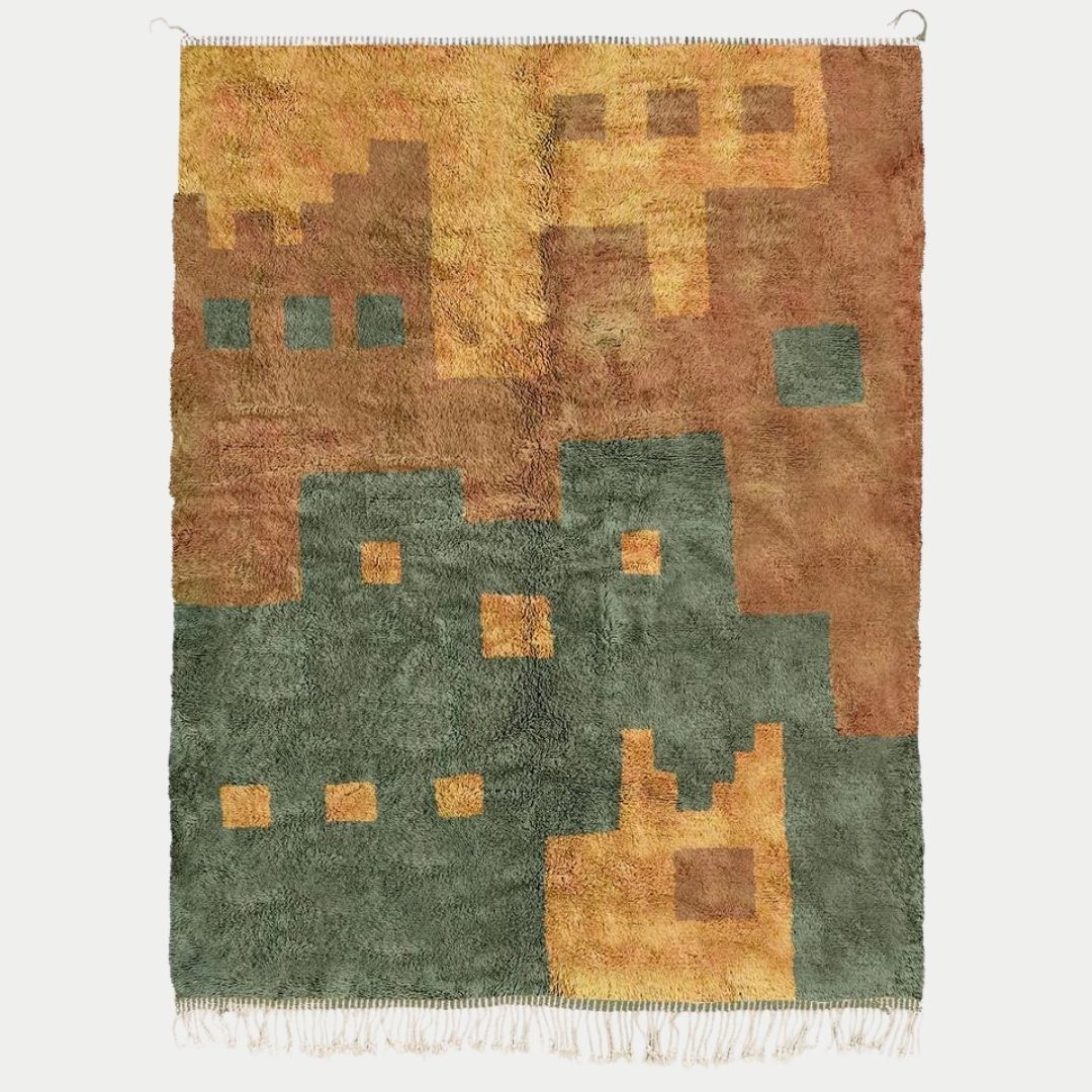 Tiwiza - Handmade Moroccan Berber beni mrirt Rug - 6x9 ft | 180x270 cm - 100% Moroccan wool