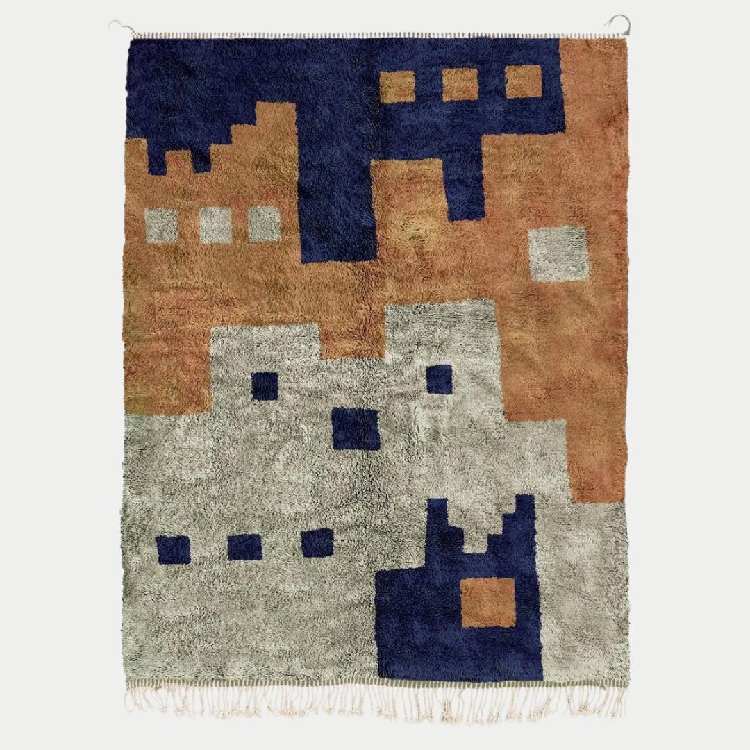 Tiwiza - Handmade Moroccan Berber beni mrirt Rug - 6x9 ft | 180x270 cm - 100% Moroccan wool