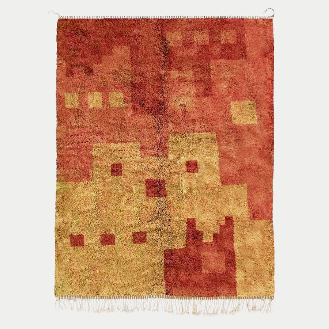 Tiwiza - Handmade Moroccan Berber beni mrirt Rug - 6x9 ft | 180x270 cm - 100% Moroccan wool