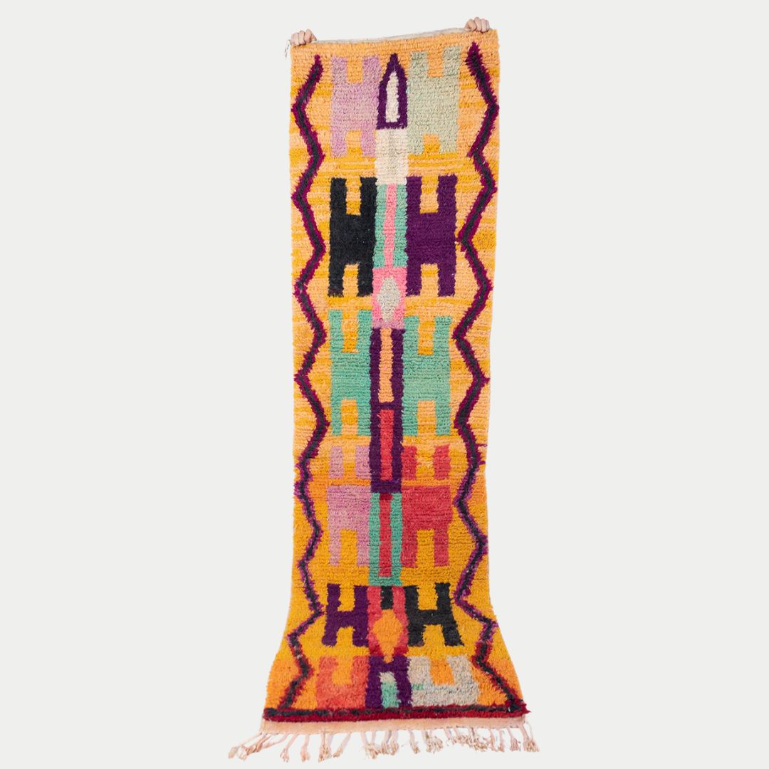 Tiziri - Handmade Moroccan Berber Boujaad Runner Rug - 30"W x 107"H