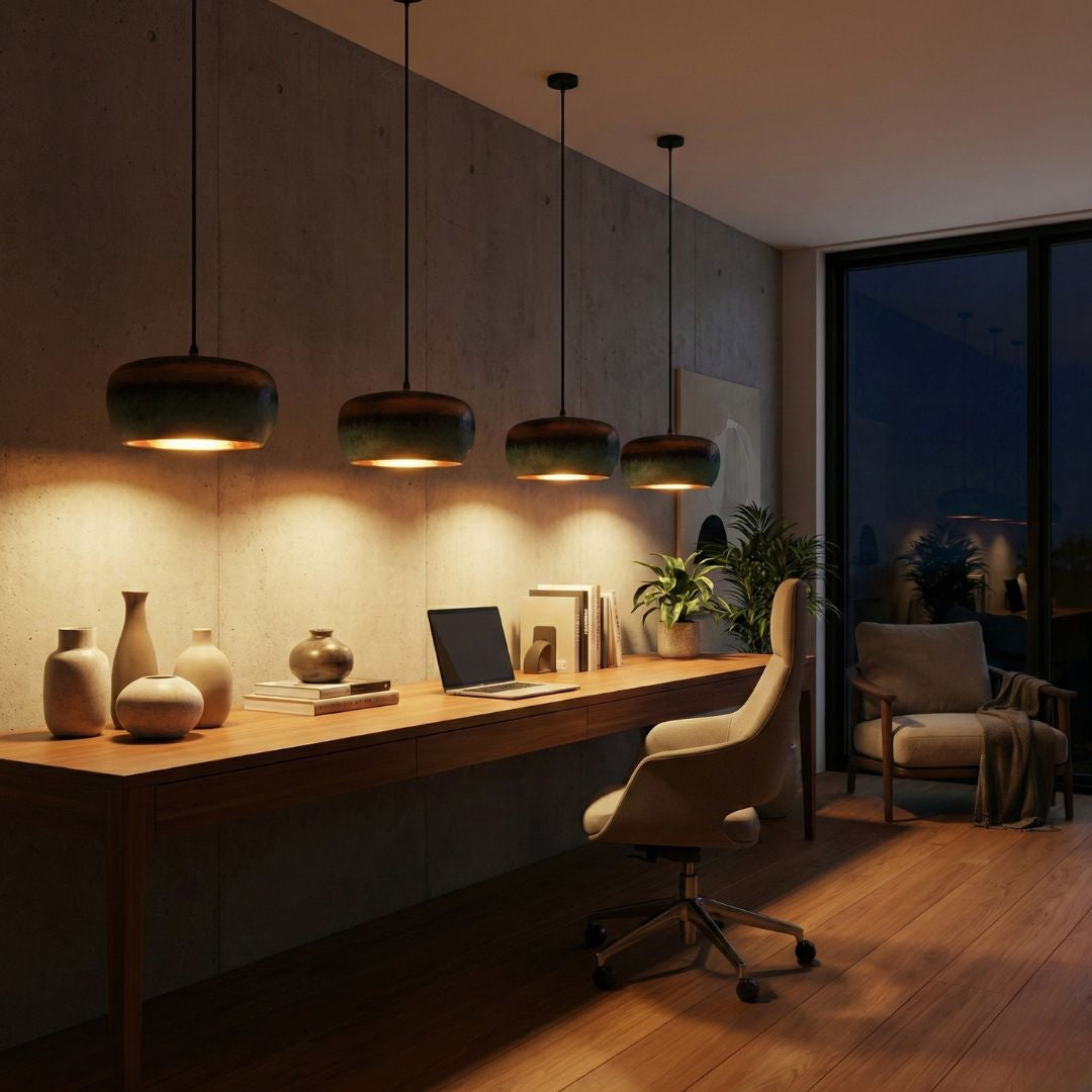 Tumrt : Rounded Patina Copper pendant light