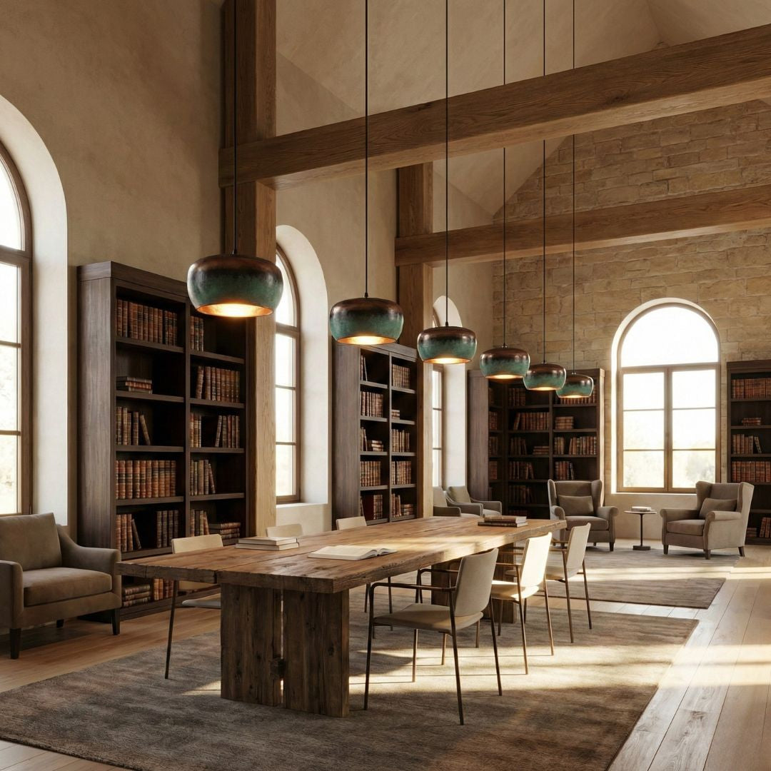Tumrt : Rounded Patina Copper pendant light