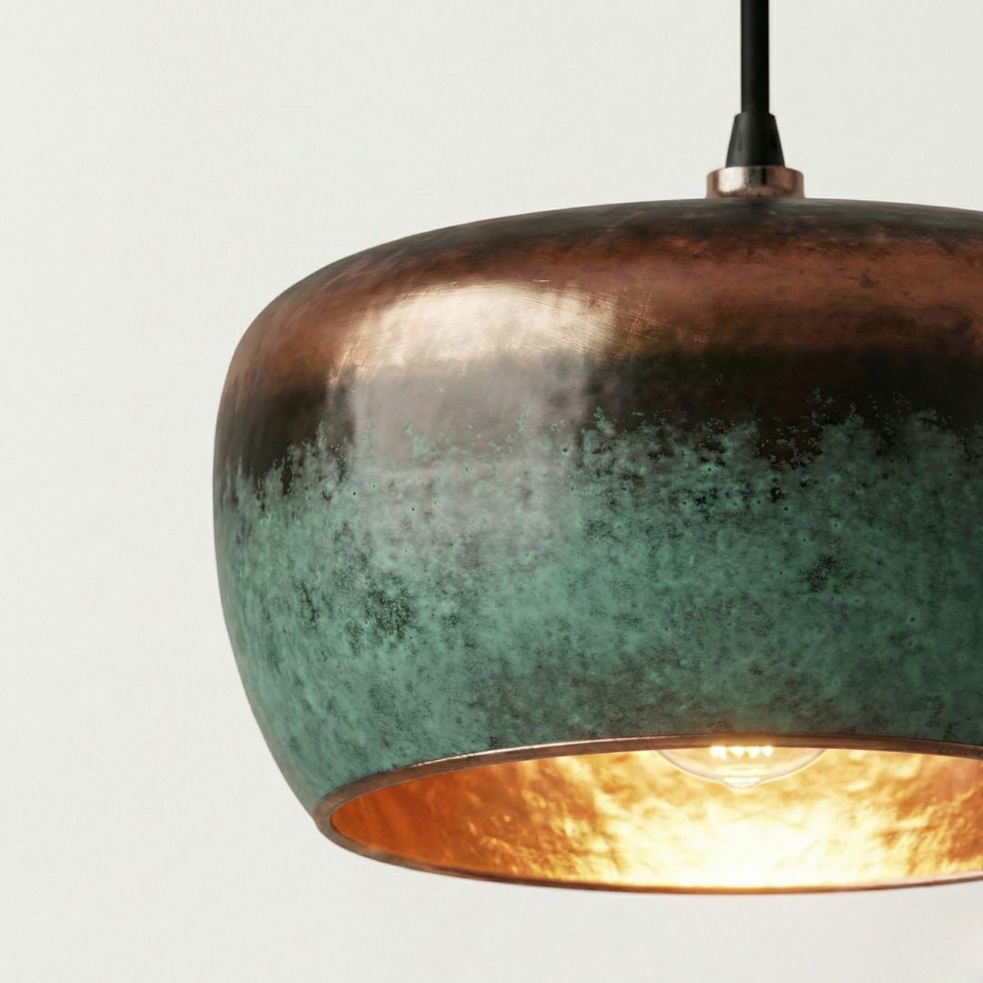 Tumrt : Rounded Patina Copper pendant light