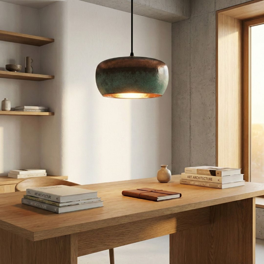 Tumrt : Rounded Patina Copper pendant light
