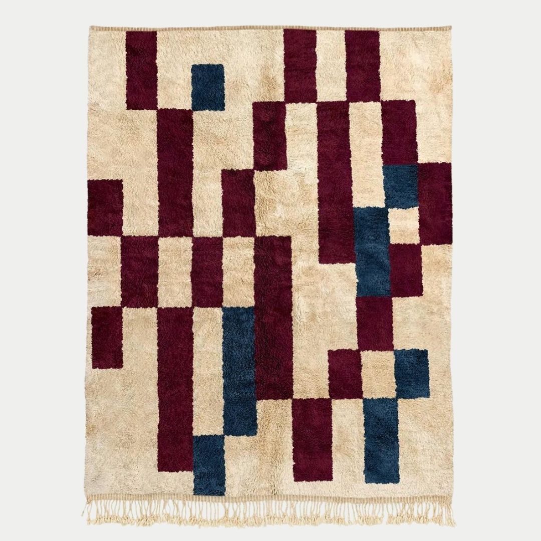 Yara - Handmade Moroccan Berber beni mrirt Rug - 6x9 ft | 180x270 cm - 100% Moroccan wool