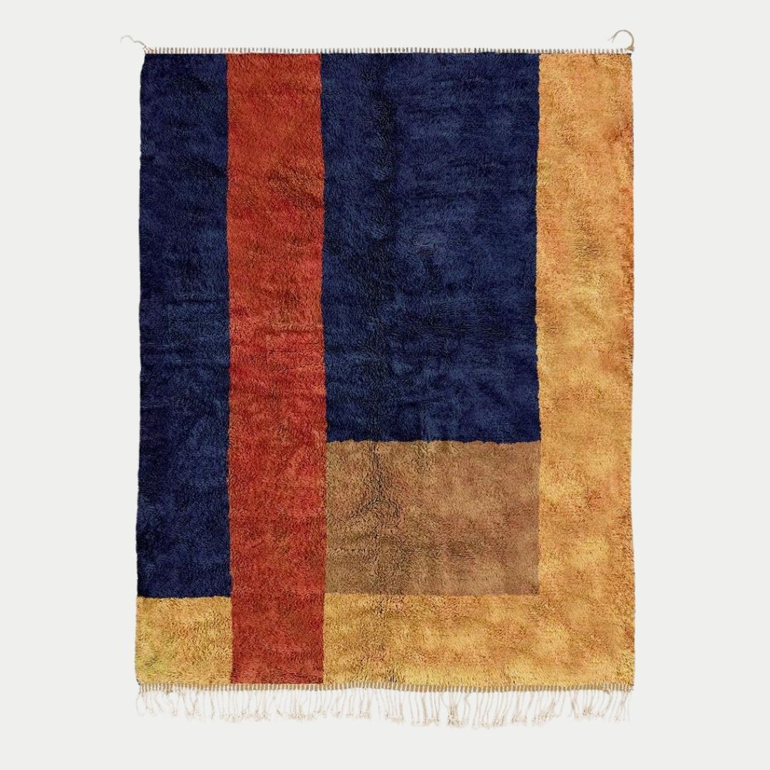 Zah - Handmade Moroccan Berber beni mrirt Rug - 6x9 ft | 180x270 cm - 100% Moroccan wool