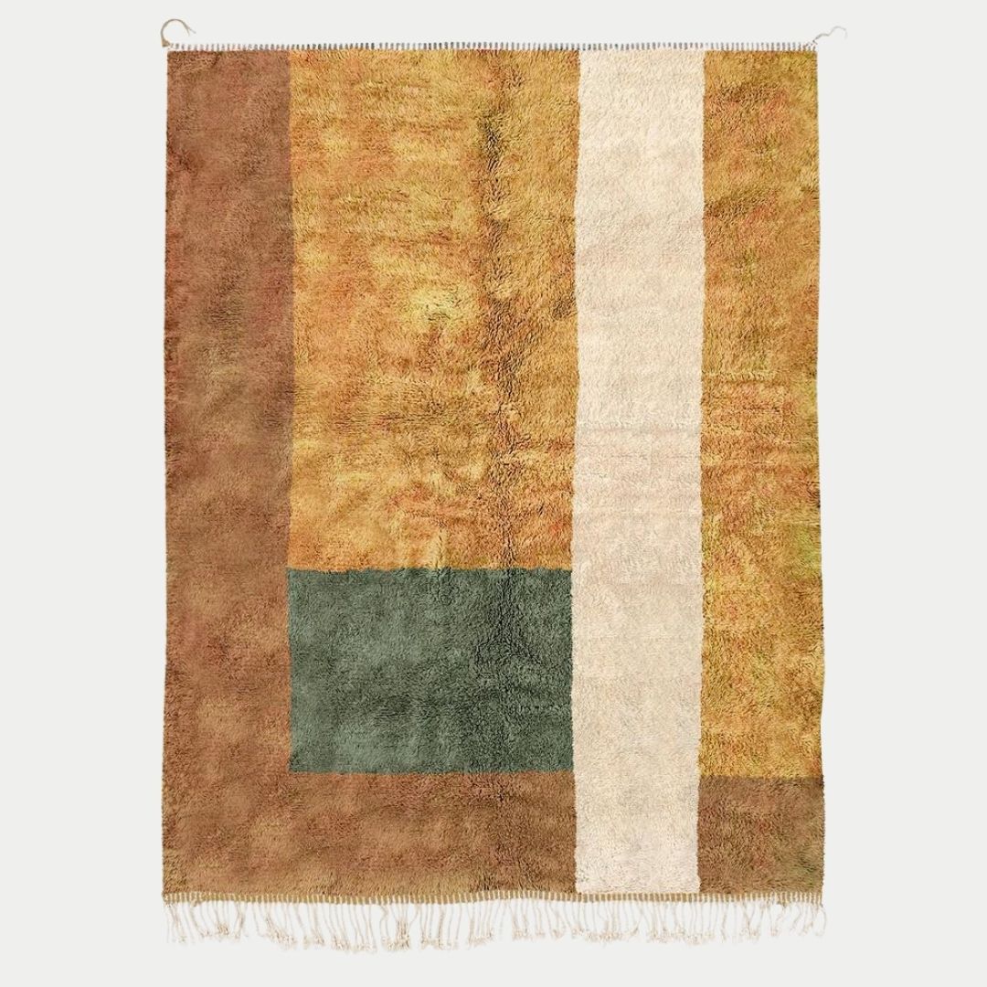 Zah - Handmade Moroccan Berber beni mrirt Rug - 6x9 ft | 180x270 cm - 100% Moroccan wool