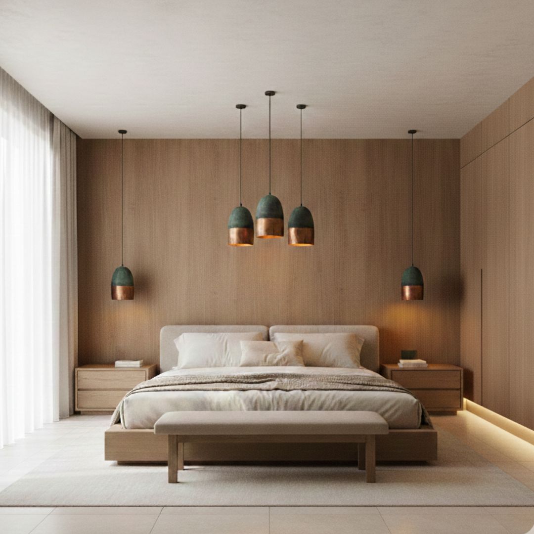 Ziri : Green Patina Copper Pendant Light