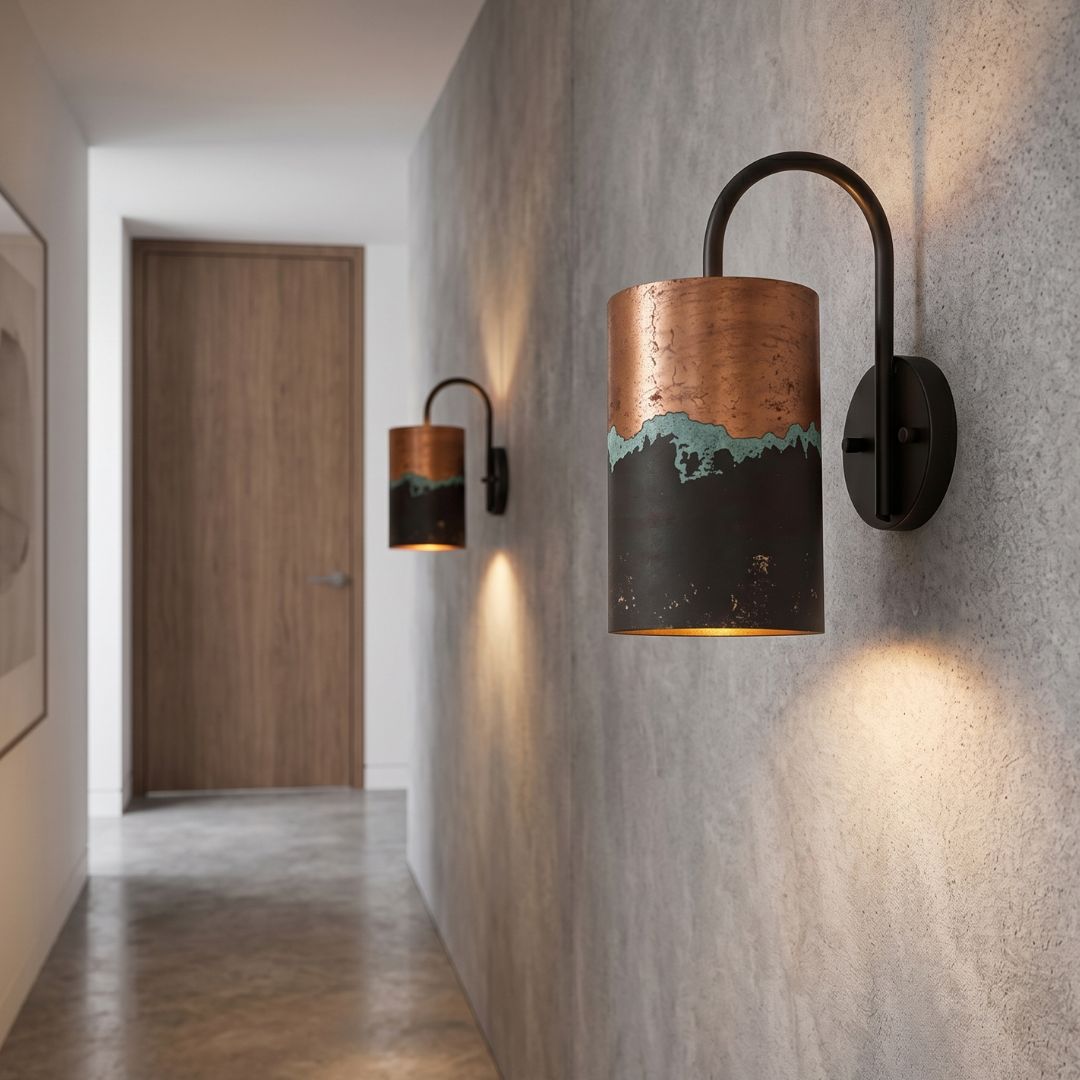 Cylinder Sconce – Mixed Metal & Verdigris