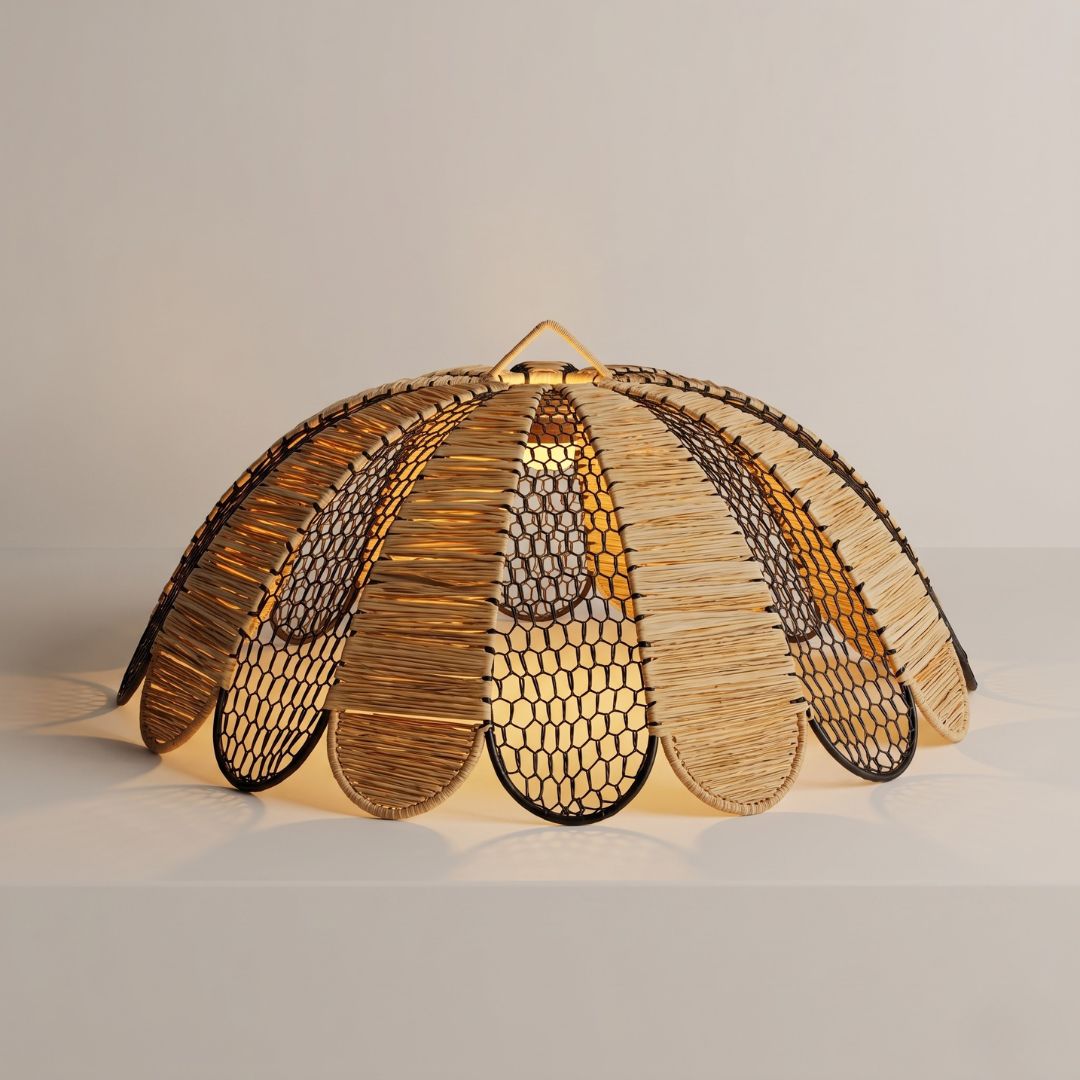 Merzouga Scalloped Raffia Pendant Light
