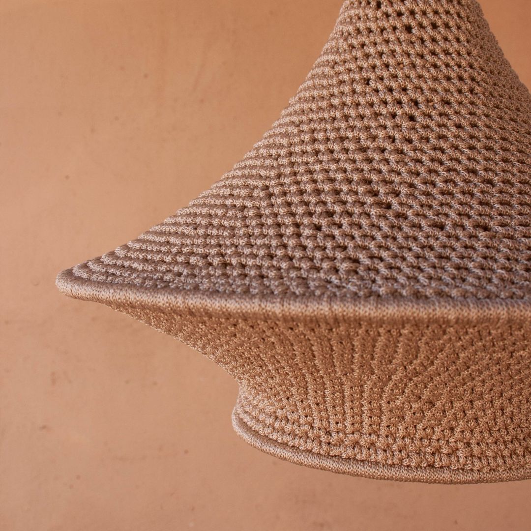 Hand-Crocheted Tiered Pendant Light