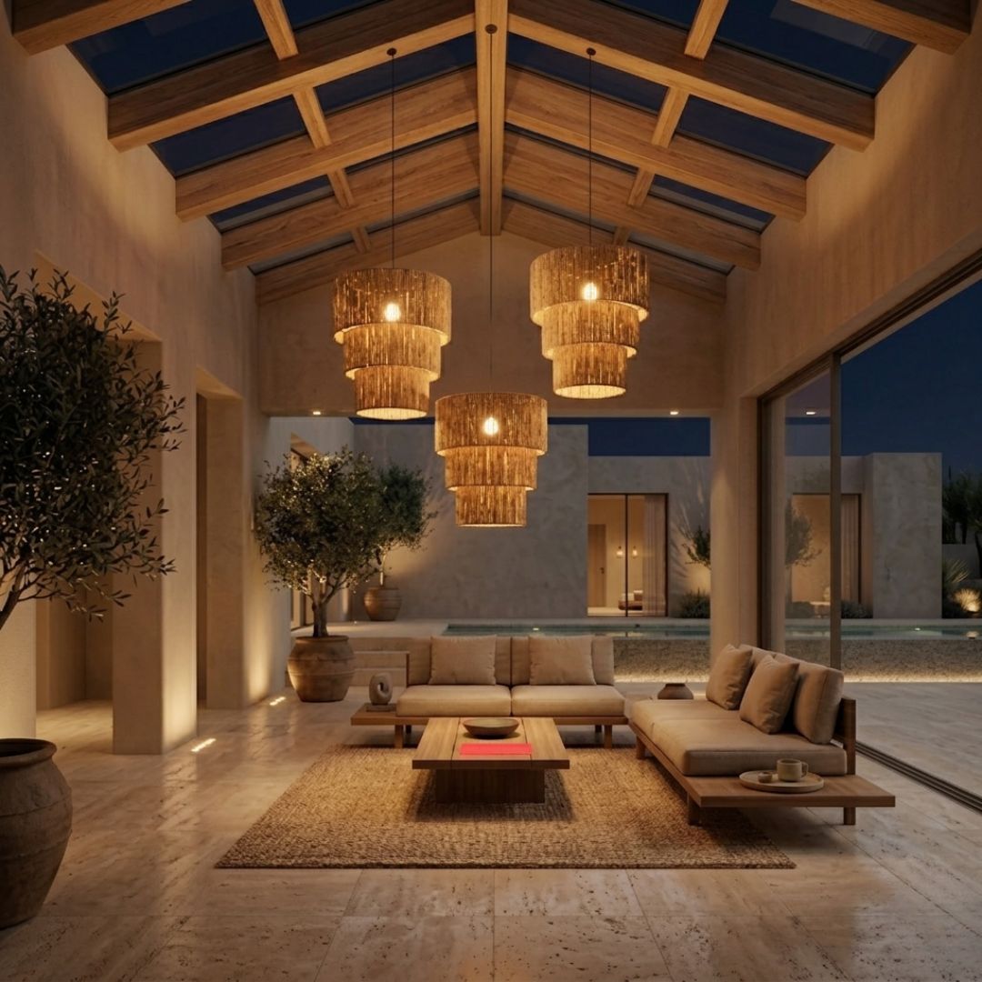Nael Tiered Raffia Table Lamp