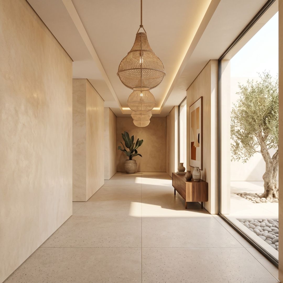 Artisanal Woven Raffia Teardrop Pendant Light