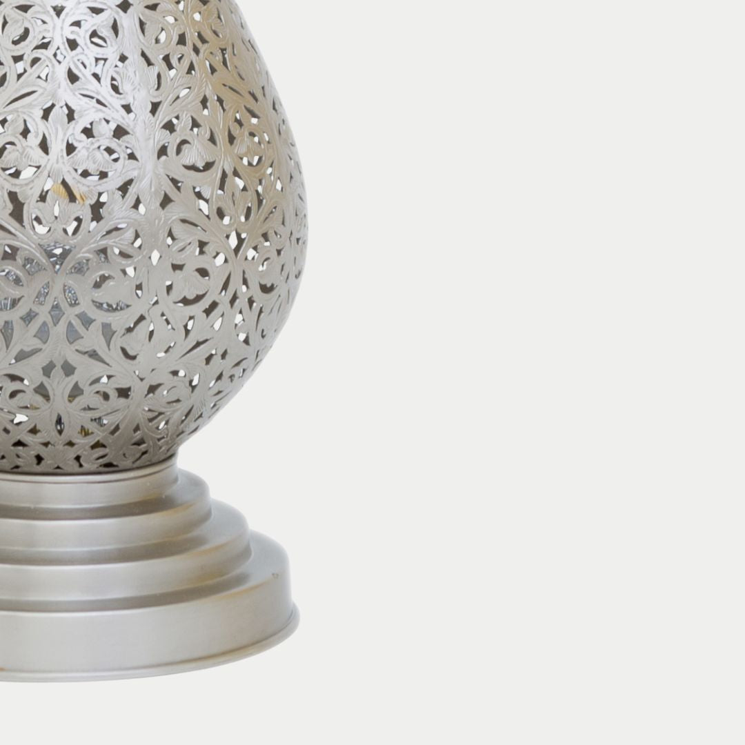 Hand-Engraved Moroccan Teardrop Brass Lamp